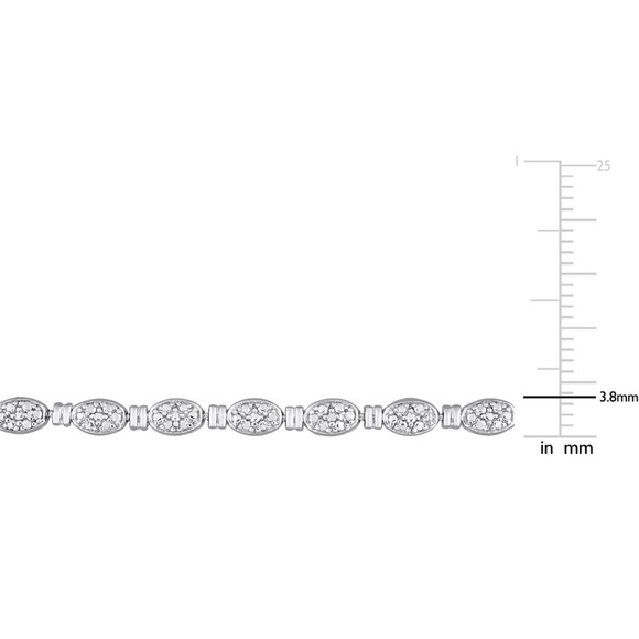 Sterling Silver 1/2ct TDW Diamond Tennis Necklace 17" - Picture 3 of 6